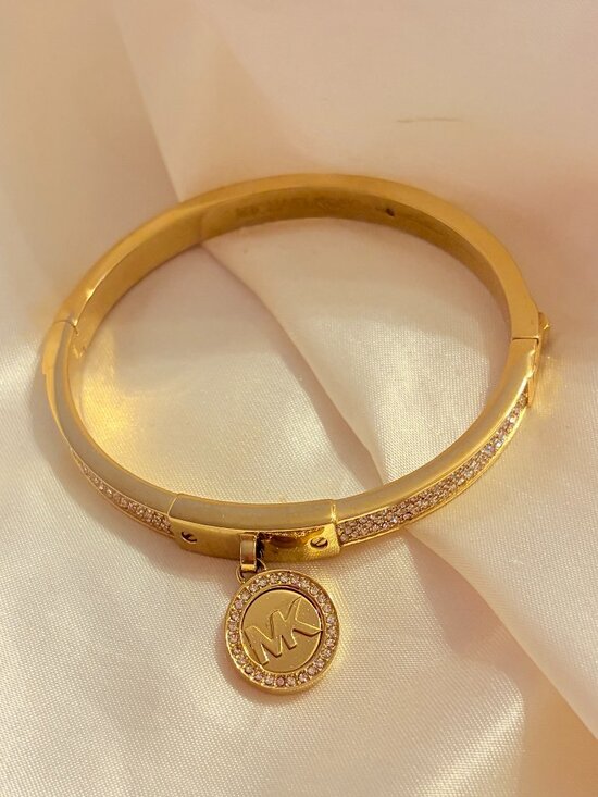 Michael Kors Jewelry - Michael Kors MK Logo Hinged Bracelet